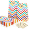 Flintronic 25 Stück Papiertüten, Geschenktüten Kindergeburtstage mit Aufkleber, 18 cm * 9 cm * 5,58 cm Candy Tüten zum Mitgebsel Kindergeburtstag Mädchen, Giveaways, Hochzeit