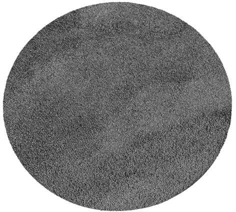 Carpet Studio Utah Hochflor Teppich Rund, Anthrazit, 133cm