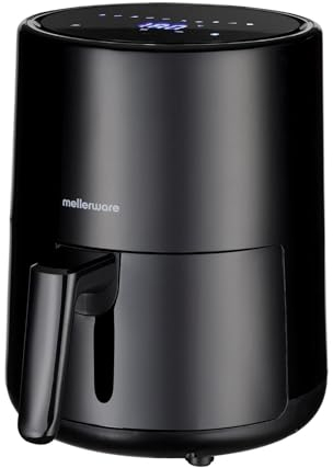Mellerware - Freidora sin Aceite Crunchy! Basic 1130W | 10 Programas Predefinidos | Temporizador Programable | Air Fryer 80-200 Grados | Diseño Compacto| 2L | Sin BPA/PFOA Digital | Black