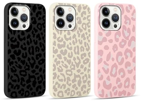 Yoedge 3 Stück Handyhülle für iPhone 13 Pro Max Hülle 6,7,Leopard Muster Design Frauen Mädchen Aesthetic Handyhülle Dünn Weich Schlanke Silikon TPU Flexible Stoßfest Schutzhülle für iPhone 13 Pro Max