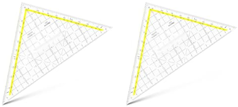 Aristo 1650/2 TZ-Dreieck mit festem Griff (Hypotenuse 22,5 cm, Tuschenoppen, Facette an Hypotenuse, Plexiglas mit Tiefenprägung, Made in Austria) transparent (Packung mit 2)