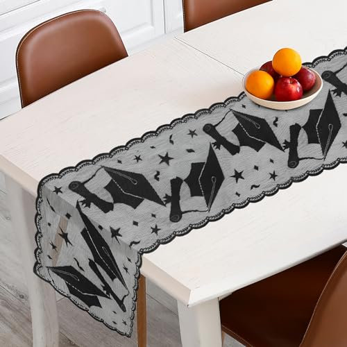 Tischläufer mit Spitze, 183 cm – 2024 Abschlussfeier, Party-Dekorationen für den Tisch
