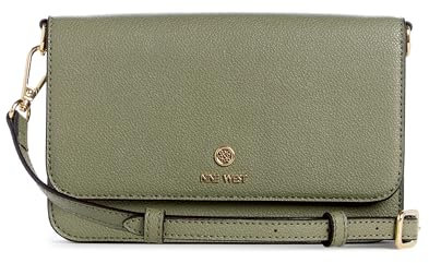 Nine West Damen Lockup 9 SLG Wallet on a Strng Designer-Handtasche, Verblasste Armee