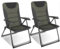 Homecall Campingstuhl Gartenstuhl Anglerstuhl Faltsessel Klappstuhl für Wohnwagen Outdoors, 5 Fach Verstellbarer Rückenlehne, Hochlehner mit Gepolsterter (Grün - 2 Stück)