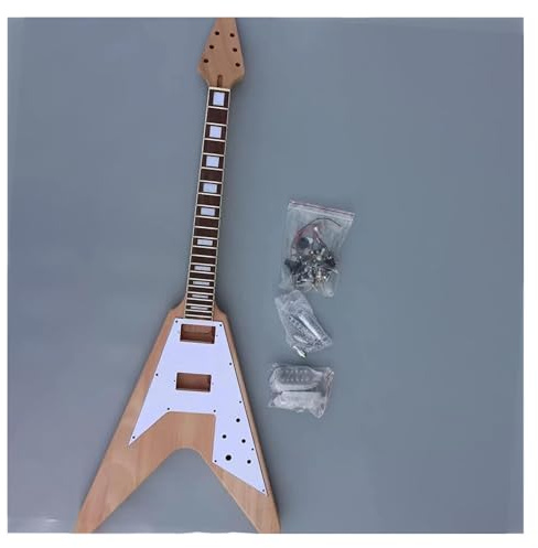 1set Gitarre Kit 22 Gitarre Hals Gitarre Korpus Mahagoni Palisander Flying V Block Mit Teil