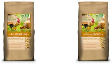 My Little Farm Bio-Maisbruch, 2 kg, naturbelassenes Futter für Hühner und andere Geflügel, schonend hergestellt, wichtiger Energielieferant, Bio-Qualität (Packung mit 2)
