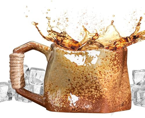 Eoixuqba Tazas de cerámica hechas a mano, tazas de café de gres,Tazas de cerámica hechas a mano de 250 ml Tazas de café de cerámica | Taza de agua portátil, taza estética para café, té, jugo, bebida