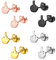 Gamtelightpe 4 Paar Ohrstecker Tausendfinger Punk Stil Mittelfinger mehrfarbig, Edelstahl