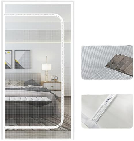 Zanzariera per gatti con doppia cerniera per evitare zanzare e impedire agli animali domestici di fuggire, 90 x 210 cm, adatta per soggiorno, camera da letto, corridoio (bianco, 85 x 210 cm)