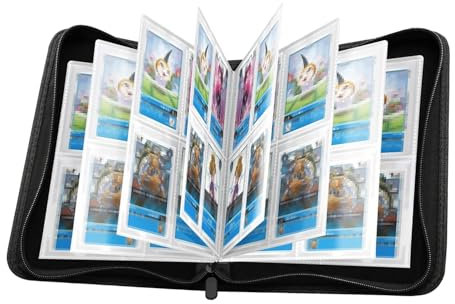 CIUTEK Porte Carte à Collectionner, Classeur Cartes 50 Pages Capacité de 400 Cartes pour MTG Magic/GX EX/Vmax/Ninjago Carte/ACNH Album Carte