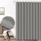 LUKDUNG Duschvorhang Waffel, 180x200cm Waffel Duschvorhang Waschbar Textil, Polyester Stoff Shower Curtain mit 12 Duschvorhangringe, Grau
