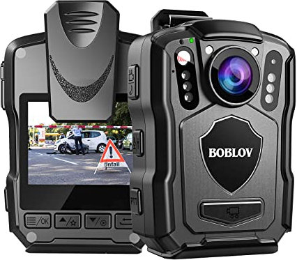 BOBLOV M5 2K 256GB Körperkamera mit Audio, 1440P Police Body Cam für Strafverfolgungsbehörden, 4200 mAh Batterie, IP67 wasserdicht, Dash Cam für Autos mit Saugnäpftassenhalterung(256GB-NOGPS)