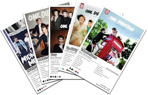CNMLGB One Direction Poster Set 5 Stück 20x30 cm Ungerahmt Wandmontage Wohnzimmer, Schlafzimmer, Büro