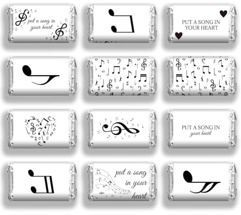 arricraft Verpackungsaufkleber Mit Musiknoten 120 Stück Mini Verpackungsaufkleber „Put A Song In You Heart“ – Verpackungsaufkleber Etikettenaufkleber Für Gäste – Konzertthema – Partygeschenke