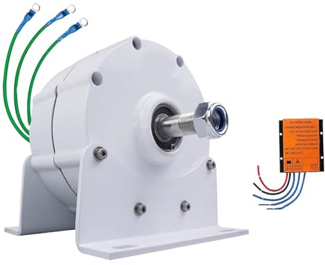 Lissontine 5000w Niedrigdrehzahl Generator Mit Neodym Magnet, Windkraft Generator Für Zuhause, 3 Phasen Direktantrieb Generator Für DIY Windprojekt(Mit Controller) 12V