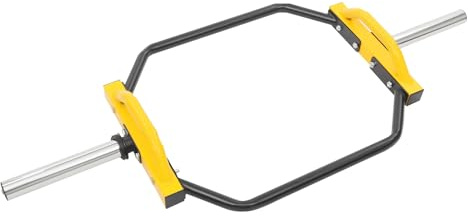 Trap Bar, 142cm Hantelstange Hex Langhantel Bar bis 150kg Olympic Bar für Kniebeugen Kreuzheben (Gelb)
