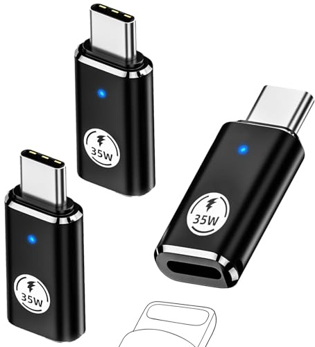 SJACXANM Adaptateur Lightning vers USB C, 3 Pièces Adaptateur USB C vers Lightning, 35 W Charge Rapide Pd Transfert De Données, Pas pour Casque/OTG, Adaptateur LightningFemelle VersUSB C Mâle Noir