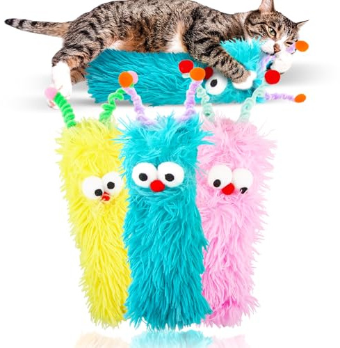 dellyy 3 pcs Jouet à l'herbe à Chat, Jouet de Marche à l'herbe à Chat, Jouets pour Chat avec Herbe à Chat, Coussins d'herbe à Chat, Coussin d'herbe à Chat für Katze zu Spielen Beißen Kauen