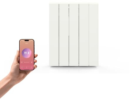 Radiateur électrique aluminium inertie sèche céramique connecté WIFI 1000W Thermostat Programmable Blanc Cosyup Ulya Garantie 3 ans