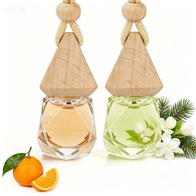 Autoduft Jasmin-Zeder & Zitrus 2 Pack, Duftbaum Auto Aufhänger Diffusor mit Clip für Lüftungsgitter, Natürlicher Langanhaltender Auto Lufterfrischer innenraum, Autoparfüm set für Männer Frauen
