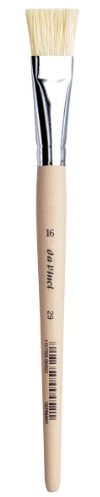 da Vinci Student Serie 29 Malpinsel, Flache weiße chinesische Borsten mit einfachem Holzgriff, Größe 16 (29-16)