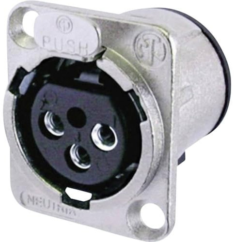XLR embase Femelle, Contacts Droits Neutrik NC3FD-V Nombre de pôles: 3 Argent 1 pc(s)