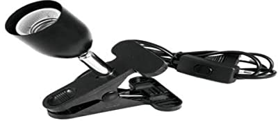 Eurolite Klemmspotfassung | Lampenfassung mit Klemmhaken E27 | Dreh- und schwenkbar | 1,5m Netzkabel | Maximal 3cm Tischplattenstärke | Mit Schalter | Maximal 60W