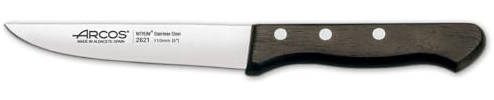 Arcos Cuchillo de Verduras - Hoja de Acero Inoxidable NITRUM 110 mm - Mango de Madera Palisandro - Corte Preciso y Duradero - Serie Atlantico