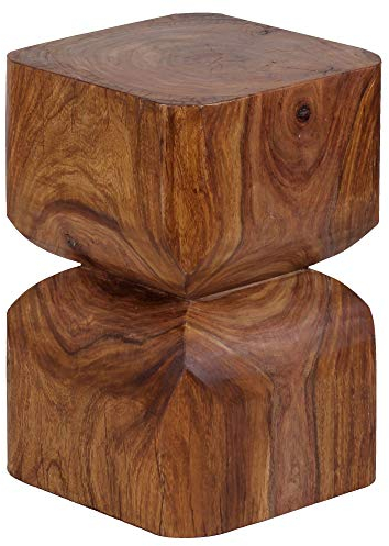 Wohnling Beistelltisch WL1.562 Sheesham Vollholz 30x45x30cm Rustikaler Deko-Tisch, Blumentisch Holztisch Klein, Sofa Anstelltisch Braun, Kleiner Echtholz Tisch, Ablagetisch Wohnzimmertischchen