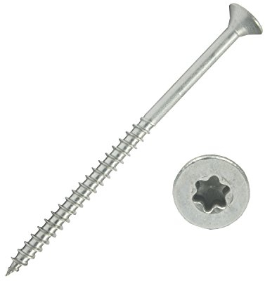 100 Stück Edelstahl-Schrauben 5x80 mm Teilgewinde Torx - Spanplattenschrauben mit Senkkopf - Holzschrauben/Holzbauschrauben - Werkstoff A2 VA V2A - Edelstahlschrauben/Universalschrauben TX25