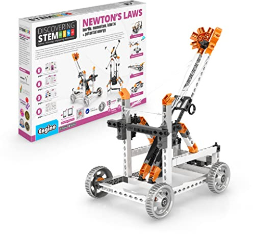Engino STEM Kit, Newton's Laws Inertia, Kinetic & Energy, 8 Models, Kids 9+ | Creative Engineering Toys, Gifts for Boys, STEM Projects for Kids, Theory & Quiz Book Included, Boosts Cognitive Skills