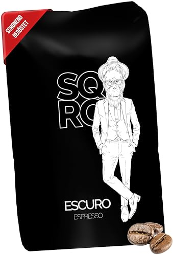 ESCURO Espresso Bohnen säurearm 1kg, 100% Arabica Kaffeebohnen Single Origin (Brasilien), Aromaprofil: Kakao, Walnuss, Rohrzucker, geeignet für Vollautomat, Espressomaschine und Siebträger