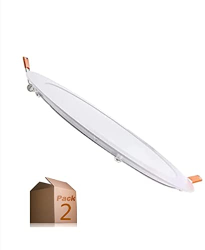 ONSSI Placa LED de Techo 20W 2000lm,Circular Φ220mm (Blanco Neutro,4000k) SuperSlim Panel Downlight LED Empotrado (Pack 2)