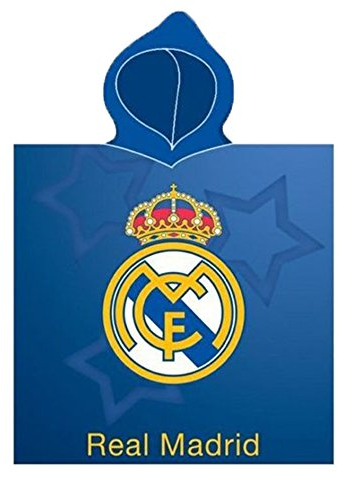 Real Madrid, Poncho Playa De Toalla Tiempo Libre Y Sportwear Unisex Infantil Niños, (multicolor), Única