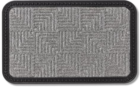Rutschfeste Fußmatte Außen & Innen - Silber Muster 50 x 80 cm (Rechteckig) | Langlebige Sauberlauf Türmatte pflegeleicht Schmutzfangmatte strapazierfähig Fussmatte aussen Stufen Gummirückseite robust