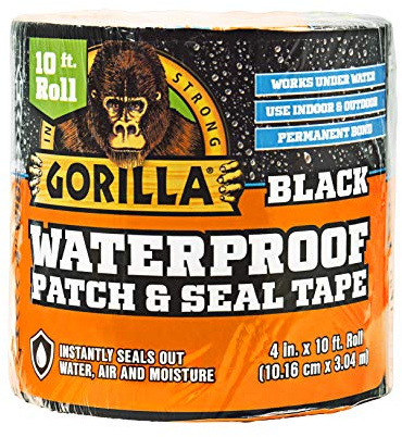 Gorilla Waterproof Patch & Seal Tape: 4 in. x 10 ft. (Black)