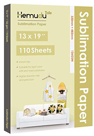 Hemudu Tale Papel de sublimación de 13 x 19 pulgadas, 110 hojas para vasos personalizados, tazas, camisetas ligeras y otros espacios en blanco de sublimación, funciona con tinta de sublimación e
