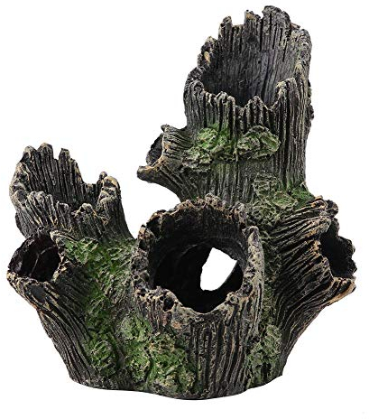Pssopp Aquarium Dekor Aquarium Treibholz Dekorationen Sinkende Aquarium Kunstharz hohlen Baumstamm Ornament Fisch Pflanze Habitat Decor Aquarium Harz Baum Landschaft Dekor für Aquarium(ST-004A)