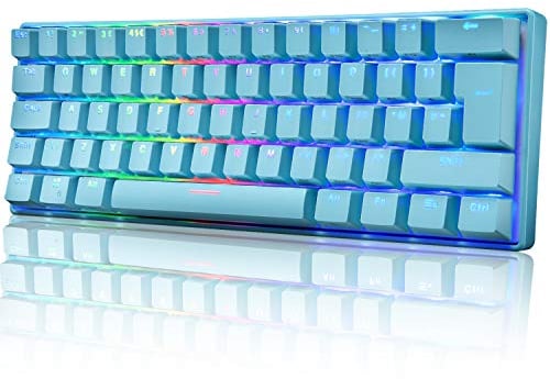 UK Layout 60% Mechanische Gaming-Tastatur Typ C verkabelt 62 Tasten LED-beleuchtete USB-wasserdichte Tastatur 14 Chroma RGB-Hintergrundbeleuchtung Anti-Ghosting-Tasten für Computer/PC/ Lapto /MAC