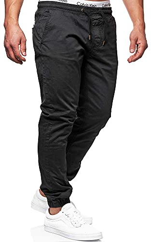 Indicode Herren Fields Stoffhose mit 4 Taschen | Stretch Hose Herrenhose für Männer Black, M
