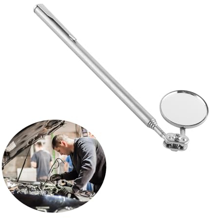 DEWIN Teleskop Inspektionsspiegel, Splitterauto Teleskopspiegel Erweiterte Erkennung Rundobjektiv Handwerkzeug 30 * 600mm