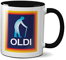 Mug Oldi Man,Cadeau amusant pour anniversaire, Noël, fête des pères, nouveauté, vieux café, thé,Passe au lave-vaisselle/micro-ondes,Céramique de sublimation (poignée noire)
