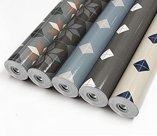 CV Cushion Vinyl Flooring Retrotex, PVC Flooring by The Metre, Laminate Floor Roll, Embossed Structure Glossy Tile Effect, Floor Covering Ideal for Kitchen & Bathroom (200 x 3000 cm, Scottsdale 997e)