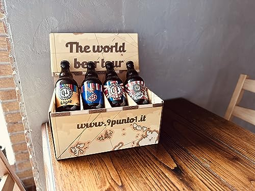 BOX DEGUSTAZIONE GIRO DEL MONDO IN 8 BIRRE - 8 bottiglie di birra artigianale Italiana da 33 cl FORMATO da 8 differenti stili di birra, 1 bottiglia per ogni stile.