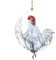 Xmiral Weihnachten Anhänger Christbaumschmuck Tieranhänger Kleine Ornamente für Schrank ktüren und Fenster (Mond Hahn, 8.5 × 8.5 cm)