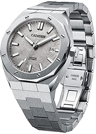 CADISEN Mechanische Automatik Uhr Herren Mit Gangreserve Wasserdicht Saphirglas Uhren männer (Weiß)…