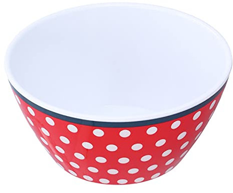Cuencos de melamina, cuenco de ensalada de 500 ml, platos de postre de pastel multiusos, cuencos de Pasta para servir en la cocina para la decoración del restaurante del hogar(Puntos rojos)