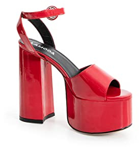 LAMODA Women's All for You Extreme Court Shoe, Red Patent, 7 UK