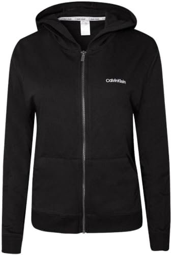 Calvin Klein Felpa con Cappuccio e Cerniera Donna Zip, Nero (Black), S
