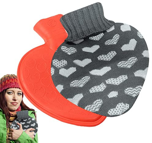 Hot Water Bottle, Heart Shaped Hot Water Bottles, Water-Filled Hot Water Bags, Hand Warmer for Men Women